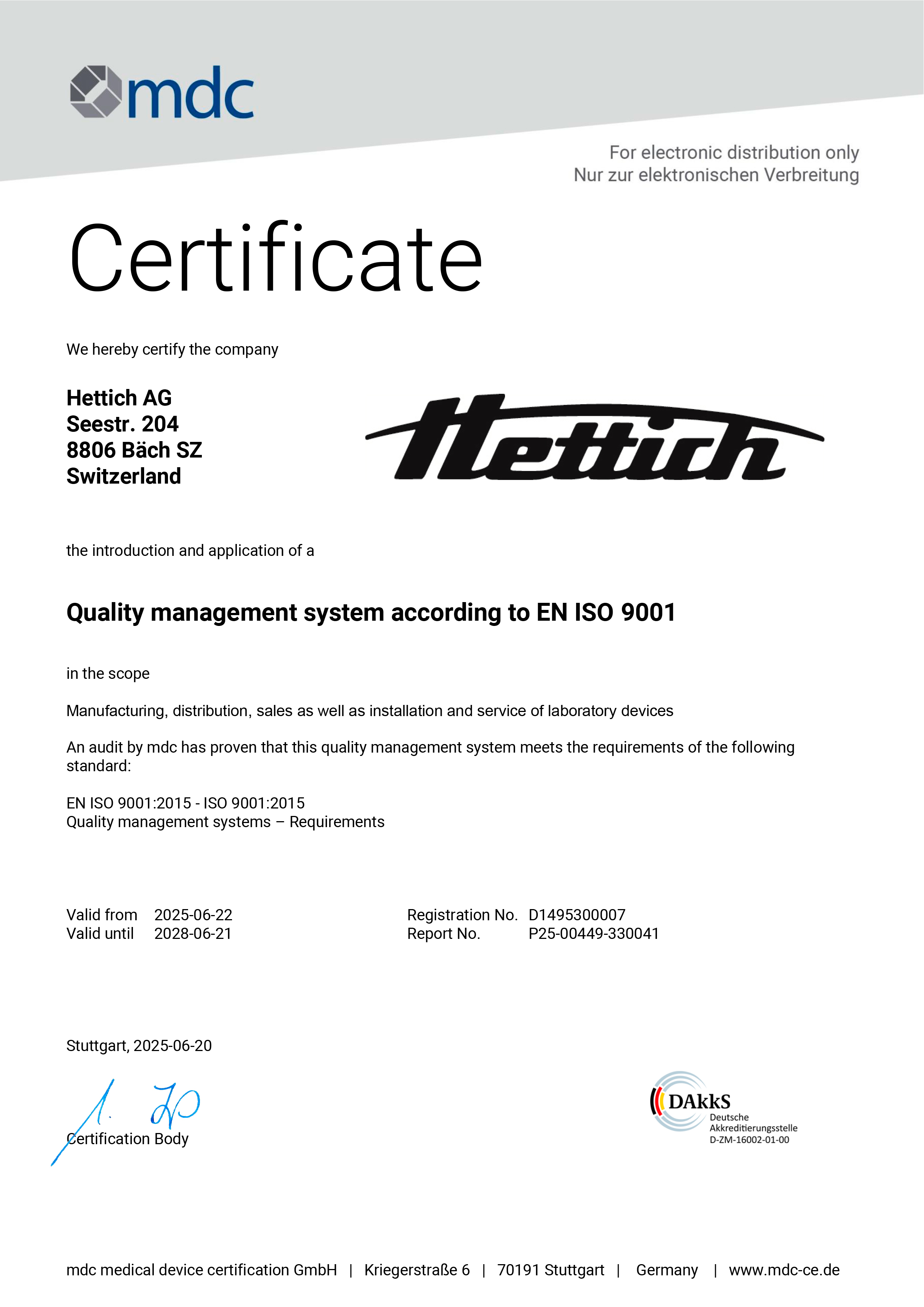 Zertifikat ISO 9001